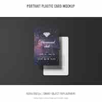 Free PSD portrait plastic card mockup