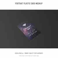 Free PSD portrait plastic card mockup