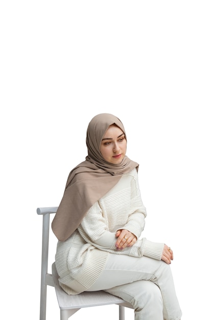 Free PSD portrait of woman wearing hijab