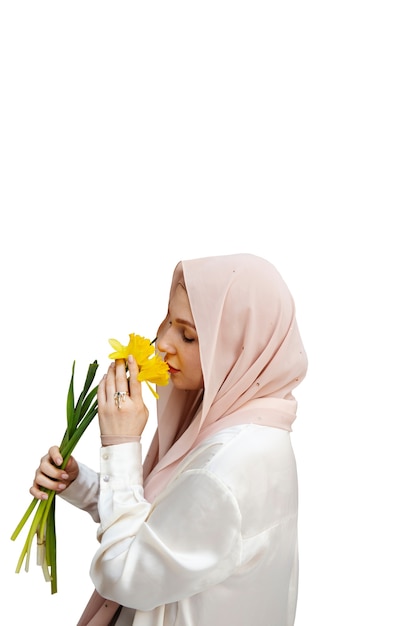 Free PSD portrait of woman wearing hijab