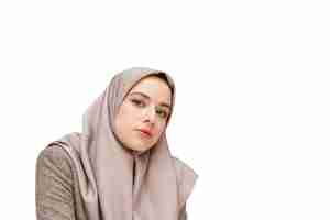 Free PSD portrait of woman wearing hijab