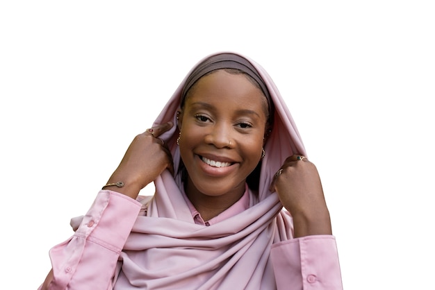 Free PSD portrait of woman wearing hijab