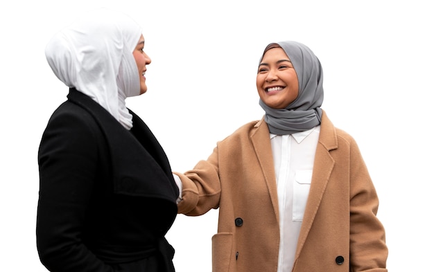 Free PSD portrait of women wearing islamic hijab