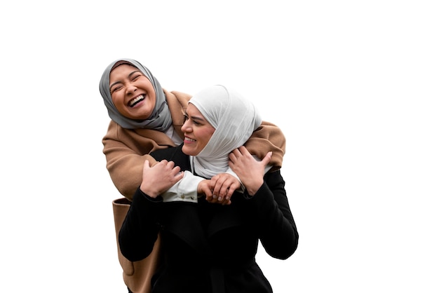 Free PSD portrait of women wearing islamic hijab