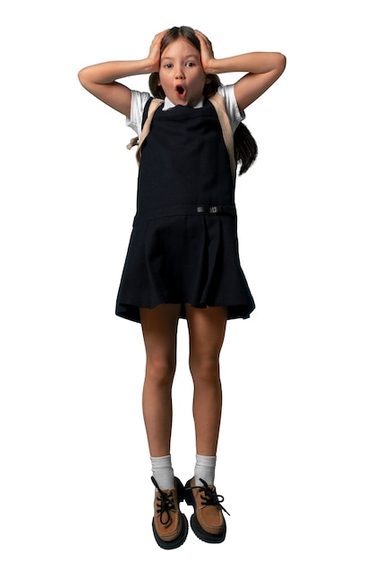 portrait of young school girl in uniform