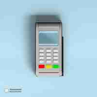 Free PSD pos machine payment terminal icon isolated 3d render illustration