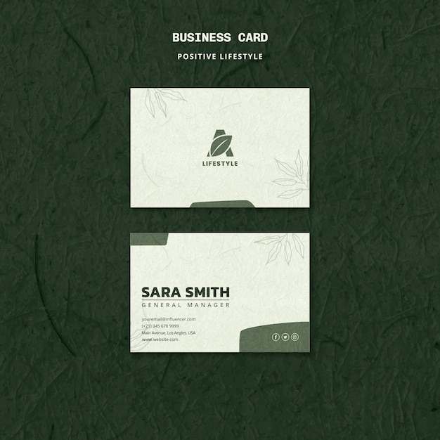 Free PSD positive lifestyle business card template