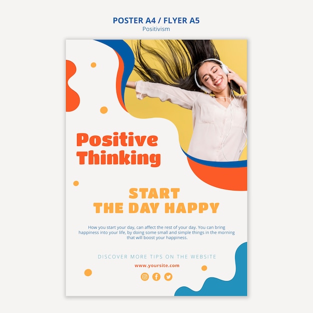 Free PSD positive thinking poster style