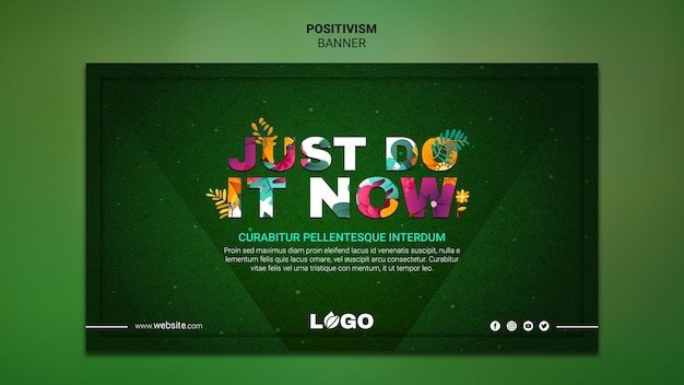 PSD gratuito modello di banner del positivismo