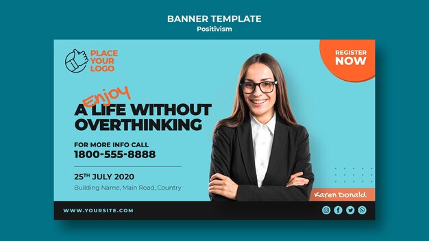 Positivism concept banner template