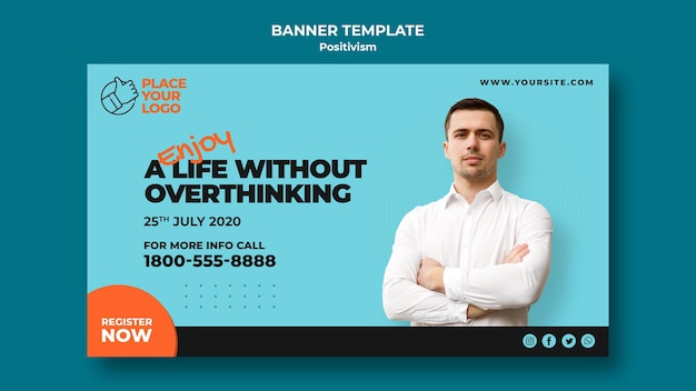 Positivism concept banner template