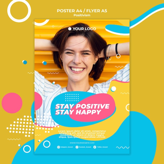 Free PSD positivism concept flyer design