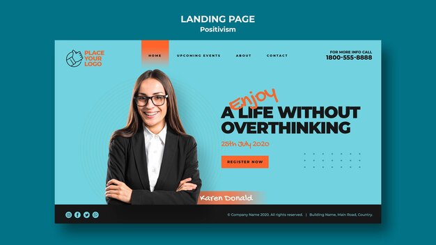 Positivism concept landing page template