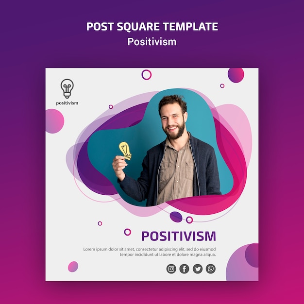 Positivism concept post square template