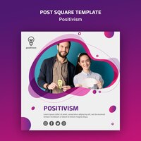 PSD gratuito modello quadrato post concetto di positivismo