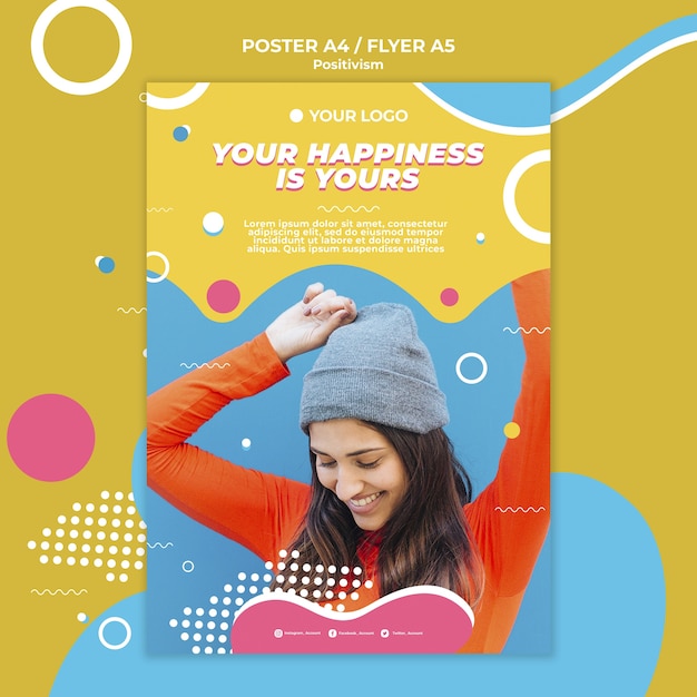 Free PSD positivism concept poster design