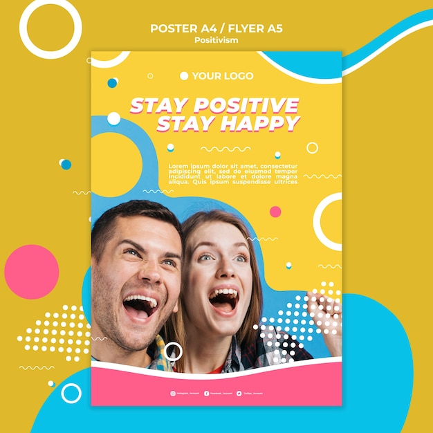 PSD gratuito positivismo concetto stile poster