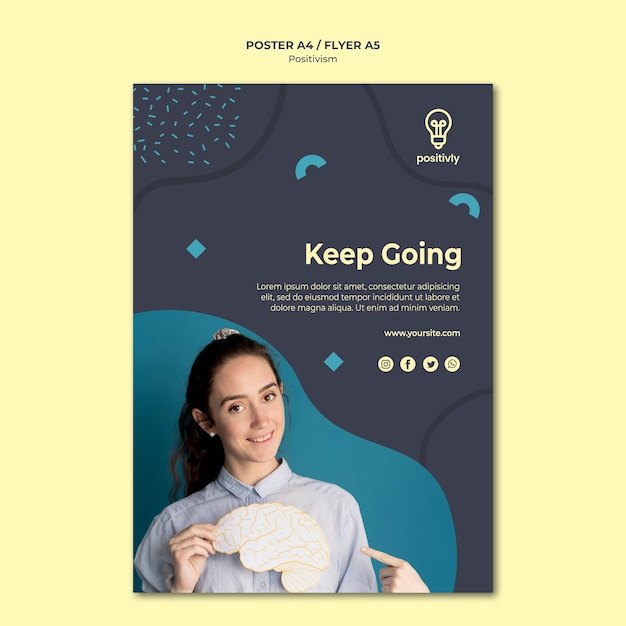 Free PSD positivism concept poster template