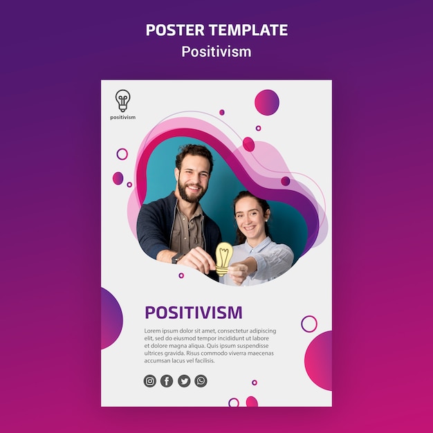 Positivism concept poster template