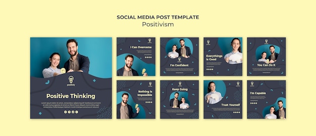 PSD gratuito concetto di positivismo post social media