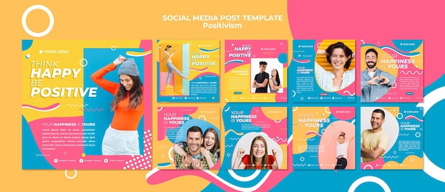 Free PSD positivism concept social media post