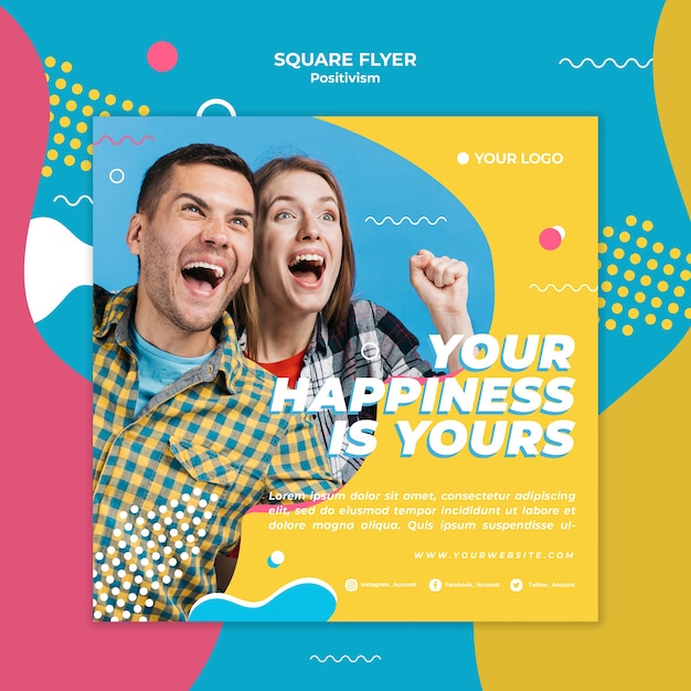 Positivism concept square flyer