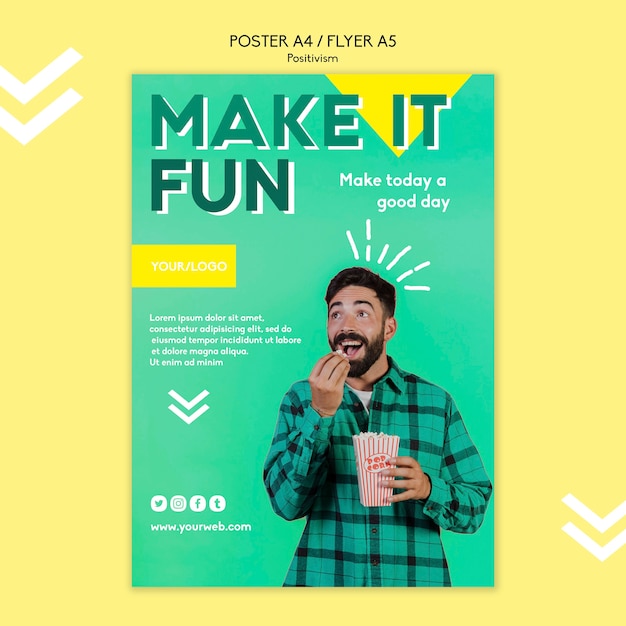 Free PSD positivism poster template design