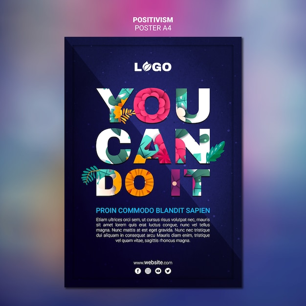 Free PSD positivism poster template