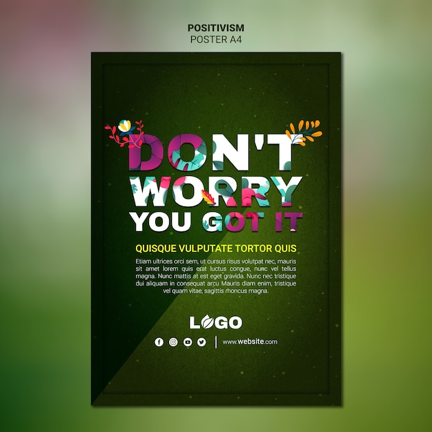 Free PSD positivism poster template