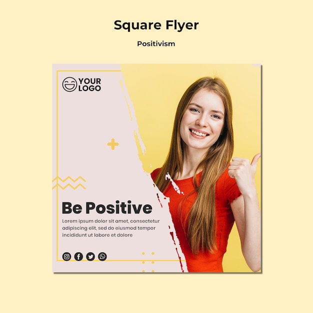 Free PSD positivism square flyer template