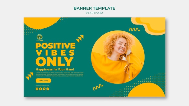 PSD gratuito modello di positivismo per banner