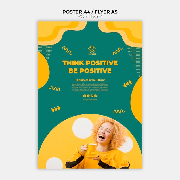 PSD gratuito modello di positivismo per la progettazione di poster