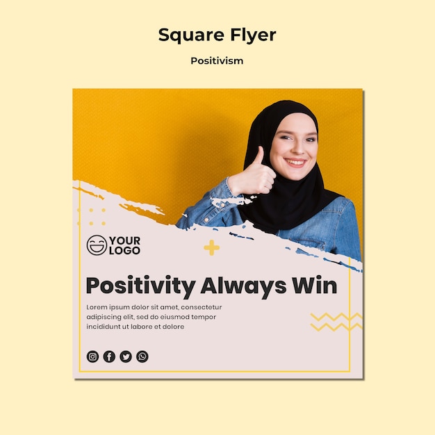 Free PSD positivism template square flyer