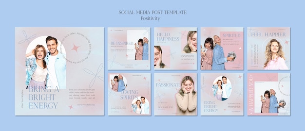 Positivity and heartwarming mood instagram post template