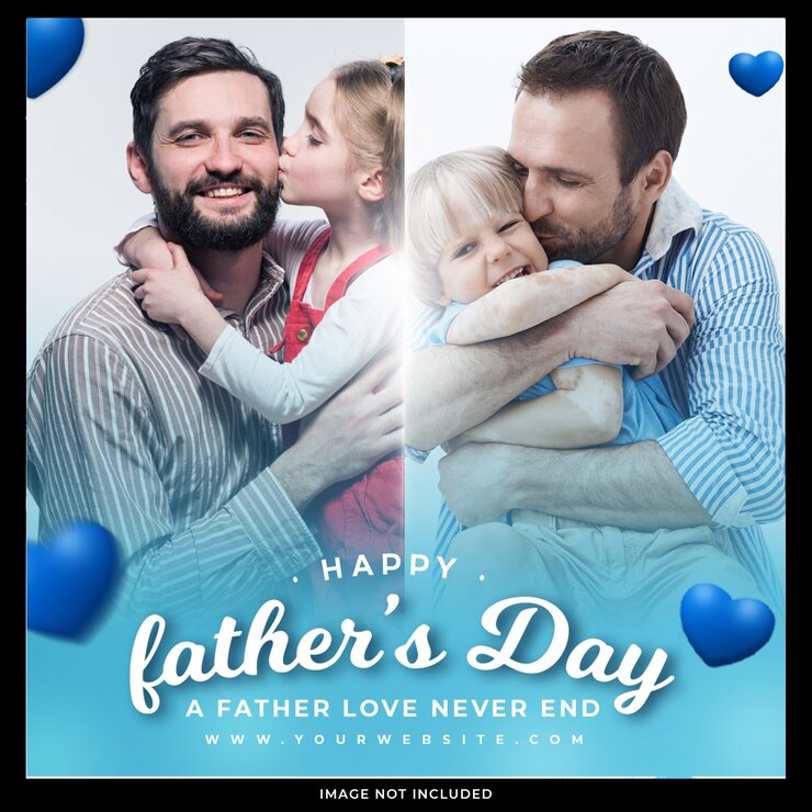 Free PSD post fathers day template design in portuguese feliz dia dos pais