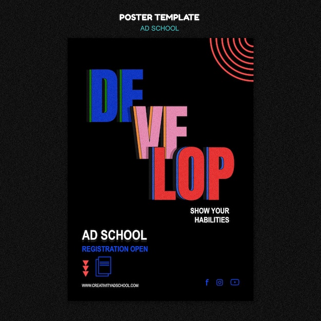 無料PSD ポスター広告学校のプロモーションテンプレート