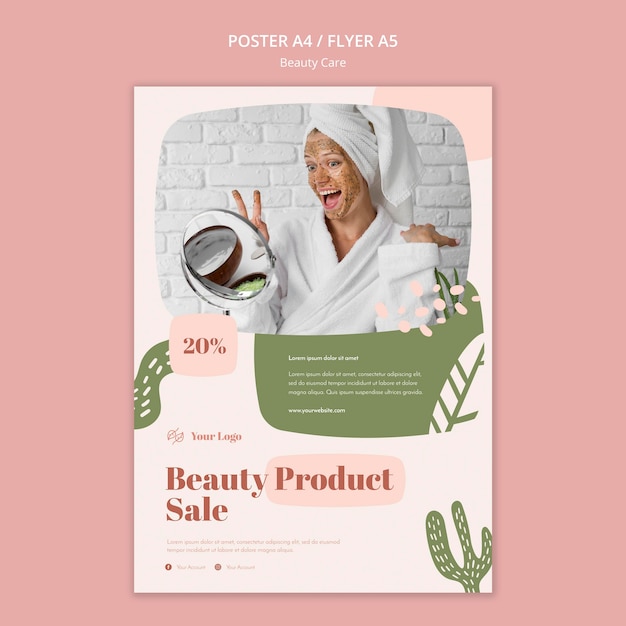 Free PSD poster beauty care template