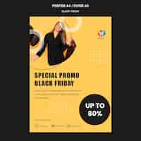 PSD gratuito modello di annuncio di poster black friday