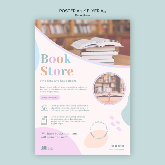 Poster bookstore ad template