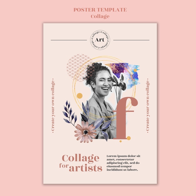 Poster collage for artists template