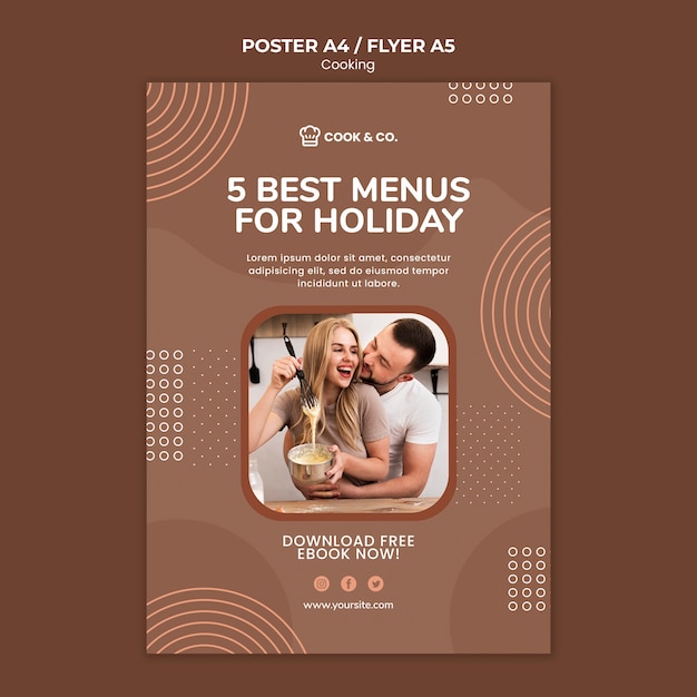 Poster cooking at home template