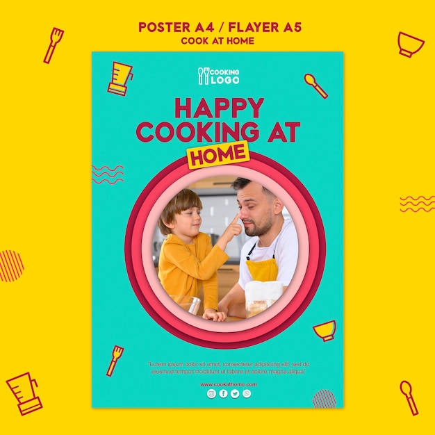 Free PSD poster for cooking at home