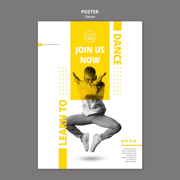 Free PSD poster for dance lessons