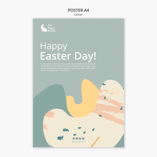 PSD gratuito design del poster per l'evento del giorno di pasqua