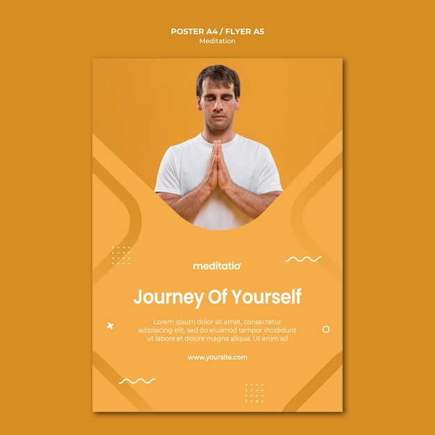 PSD gratuito concetto di meditazione design del poster