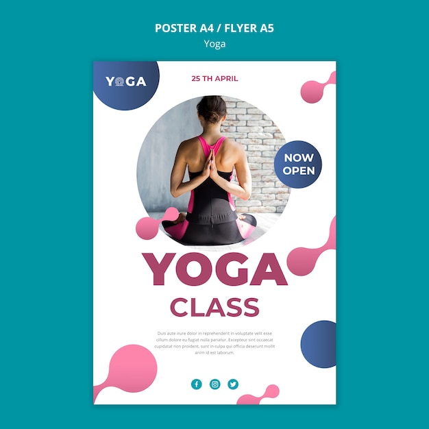 PSD gratuito lezione di yoga per la progettazione di poster