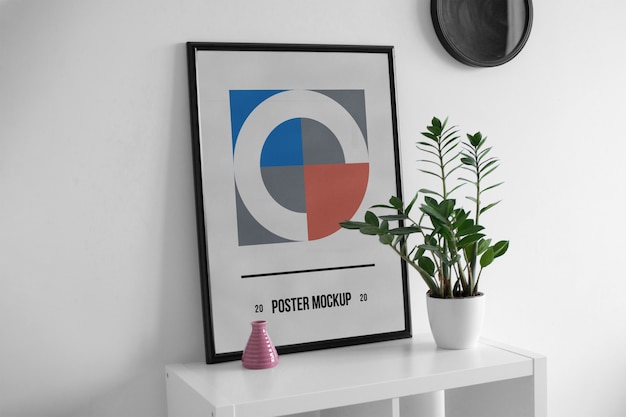 Poster on desk mockup