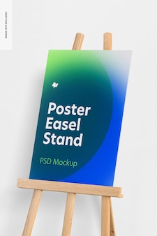 Poster easel stand mockup, close up