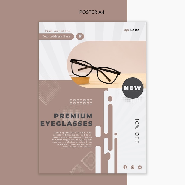 Free PSD poster for eye glasses company