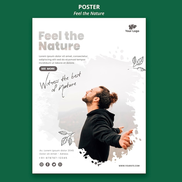 Poster feel the nature template